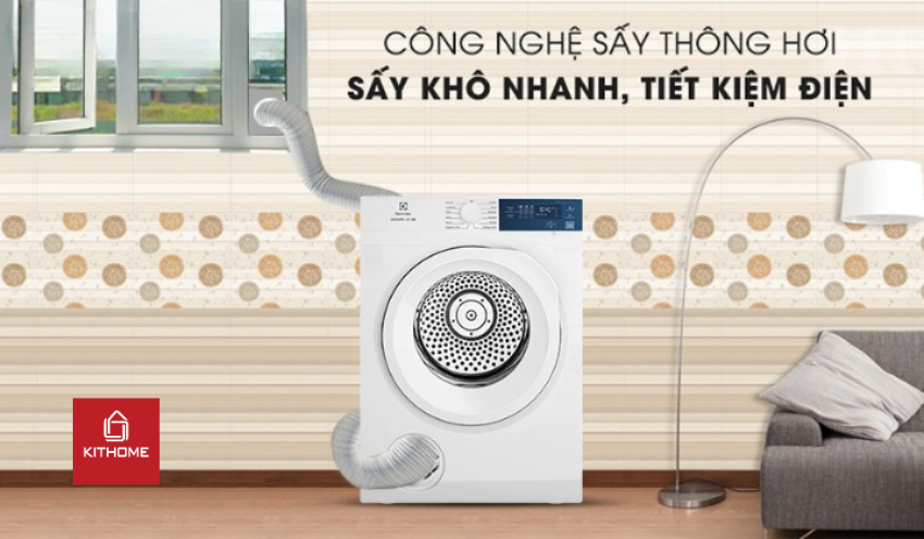 Máy Sấy Quần Áo Electrolux 8.5Kg EDV854J3WB Quần áo khô nhanh, tiết kiệm điện với công nghệ sấy thông hơi