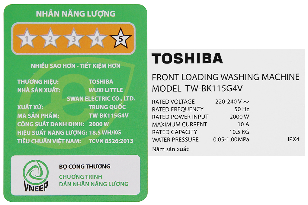 Ax88.com link không chặn Toshiba Inverter TW-BK115G4V(MG) 10.5 Kg - Ảnh 10