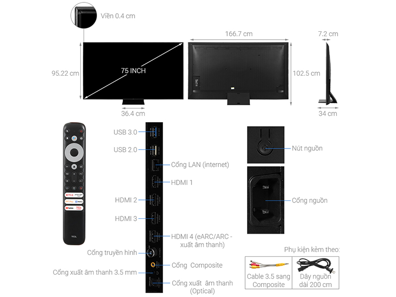 Google Tivi TCL QD-Mini LED 75 Inch 4K 75C755 - Ảnh 10