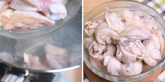 Luộc sơ gà