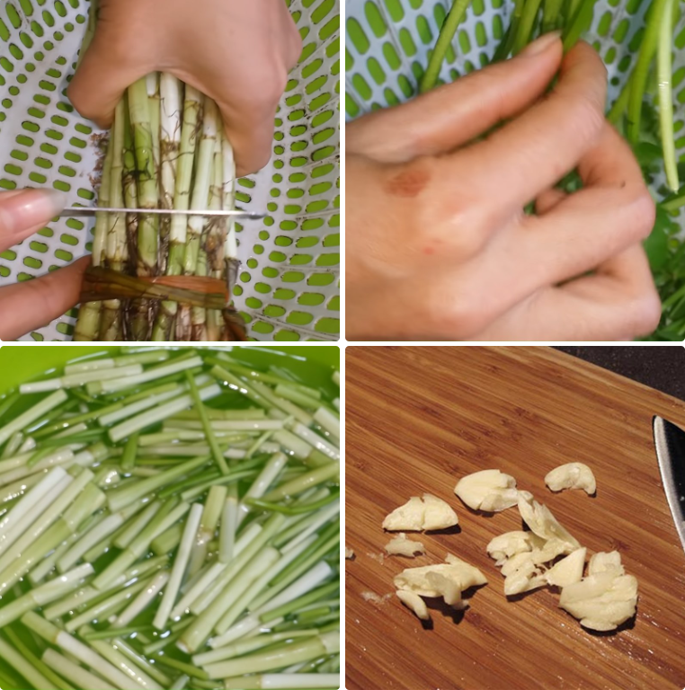 Sơ chế rau cần nước Sơ chế rau cần nước