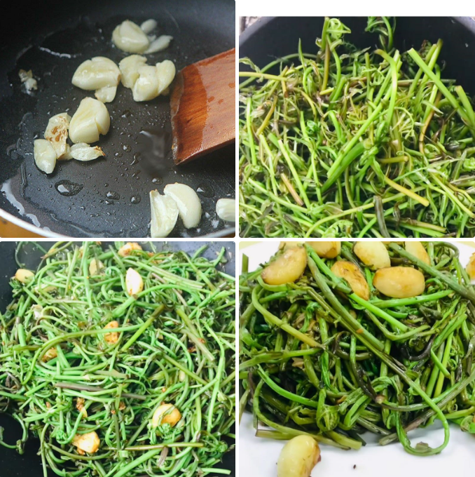 Xào rau đọt choại với tỏi Xào rau đọt choại với tỏi