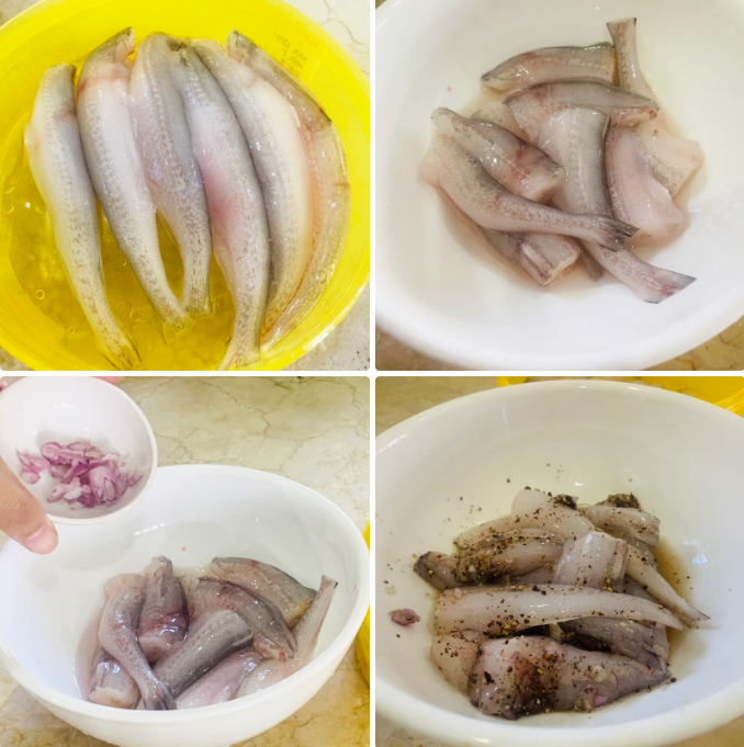 Sơ chế và ướp cá khoai Sơ chế và ướp cá khoai