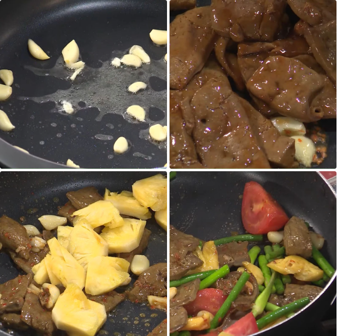 Xào gan bò