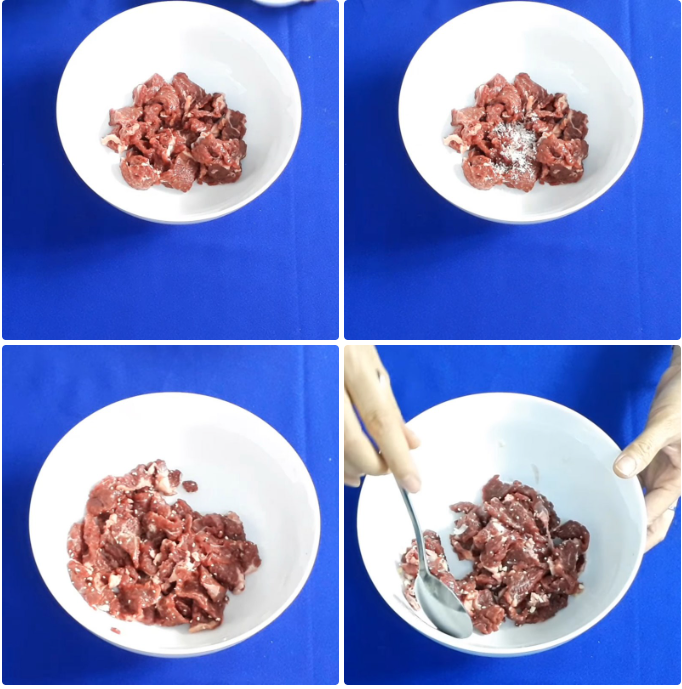 Sơ chế và ướp thịt bò