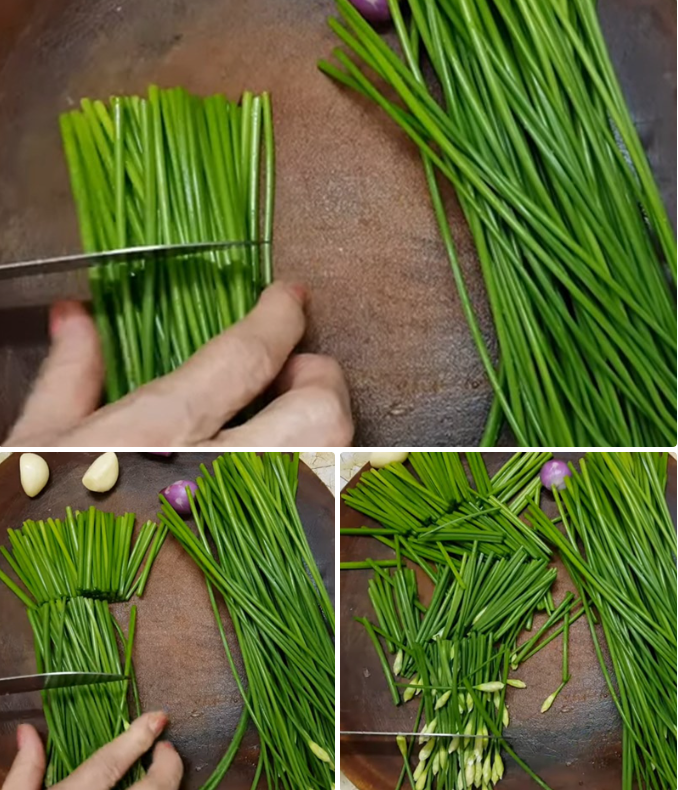 Sơ chế bông hẹ Sơ chế bông hẹ