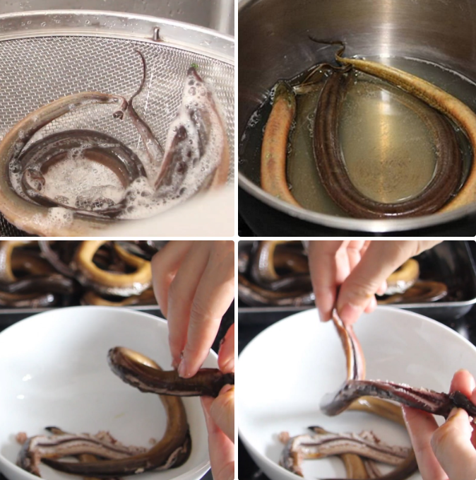 Sơ chế và luộc lươn