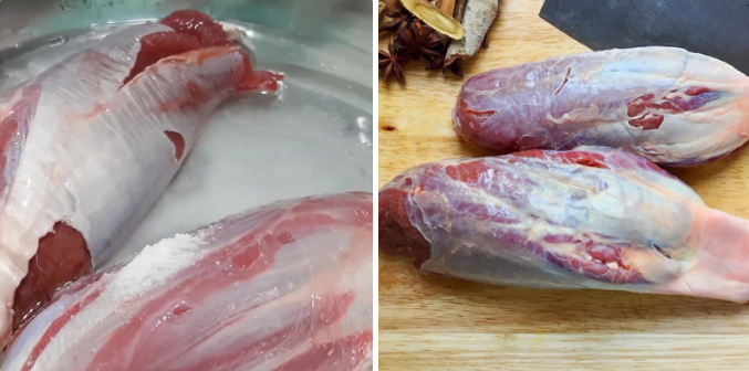 Sơ chế bắp bò