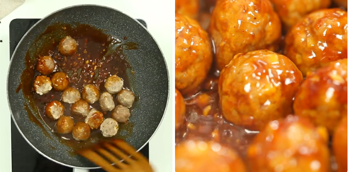 Làm bò viên sốt chua ngọt