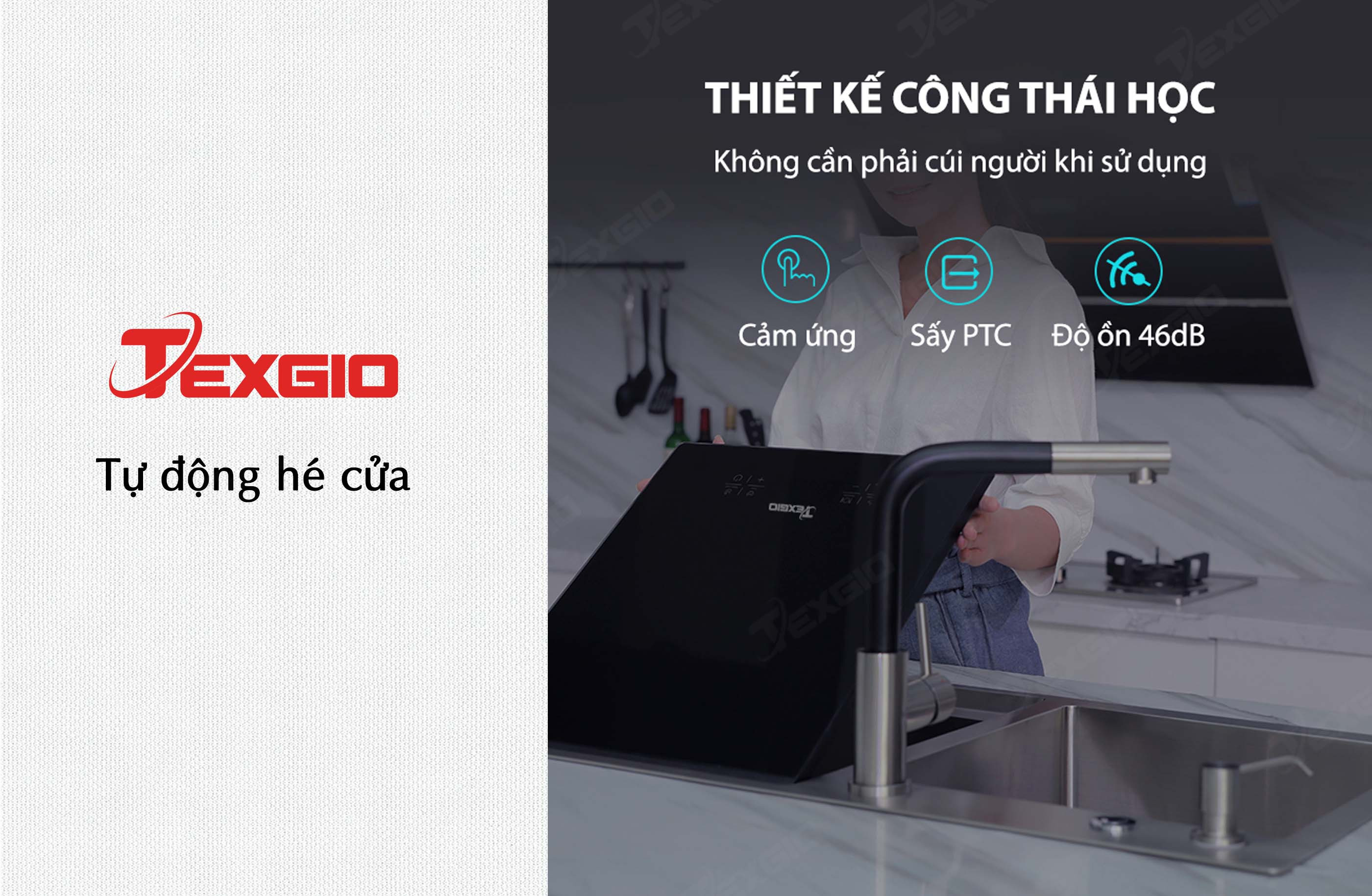 Máy rửa bát tự động hé cửa Máy rửa bát