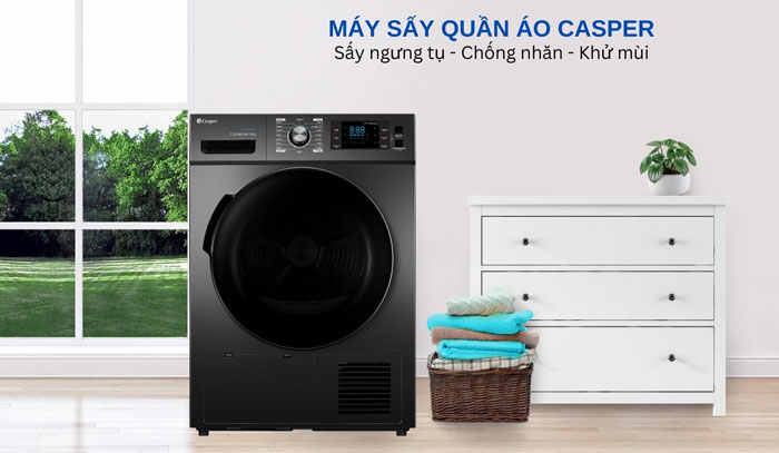 máy sấy ngưng tụ Casper 8kg TD-80CGB có thiết kế hiện đại máy sấy ngưng tụ Casper 8kg TD-80CGB có thiết kế hiện đại