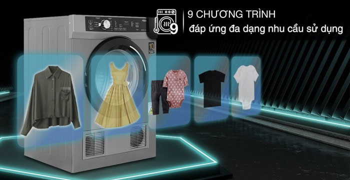 Nhà Cái AX88 ATQ 2026 Tặng 88K Ax888 bao lì xì miễn phí AQUA AQH-V800H SS có 9 chương trình sấy hiện đại