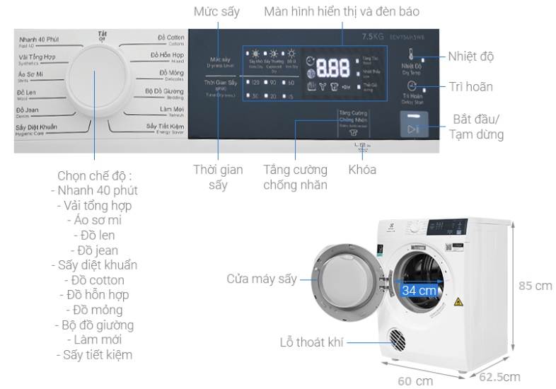 Electrolux 7,5kg EDV754H3WB