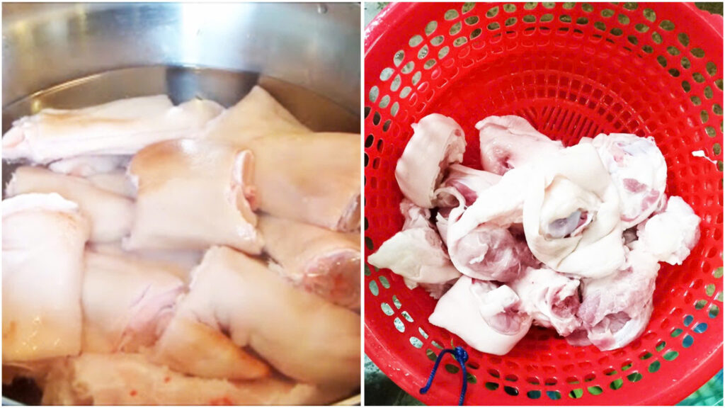 Sơ chế giò heo