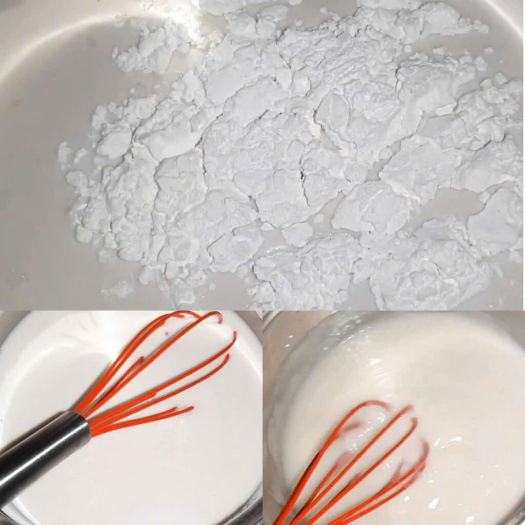  Nấu hỗn hợp nước cốt dừa