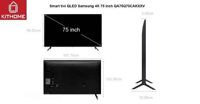 Smart tivi QLED Samsung 4K 75 inch QA75Q70CAKXXV