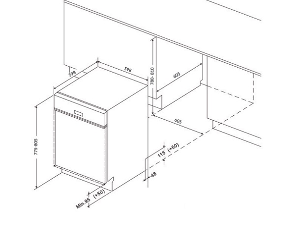 Máy rửa bát 16 bộ Eurosun SMK82EU88G - Ảnh 2