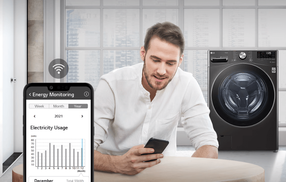 Tải app AX88 ngay để nhận thưởng khủng sấy LG Inverter F2721HVRB có thể điều khiển bằng điện thoại Tải app AX88 ngay để nhận thưởng khủng sấy LG Inverter 21kg F2721HVRB sấy 12kg