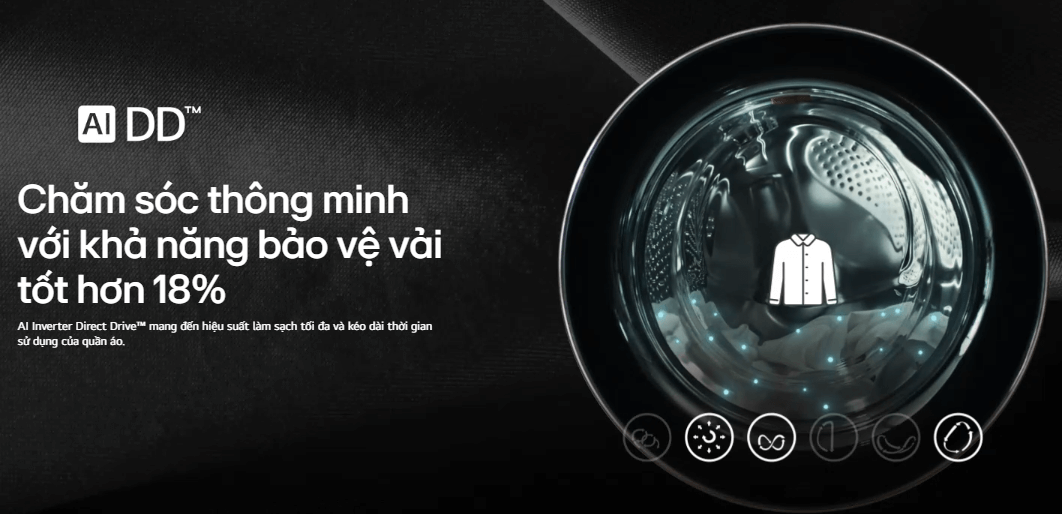 Tải app AX88 ngay để nhận thưởng khủng kèm sấy LG F2721HVRB được tích hợp công nghệ truyền động trực tiếp Tải app AX88 ngay để nhận thưởng khủng sấy LG Inverter 21kg F2721HVRB sấy 12kg
