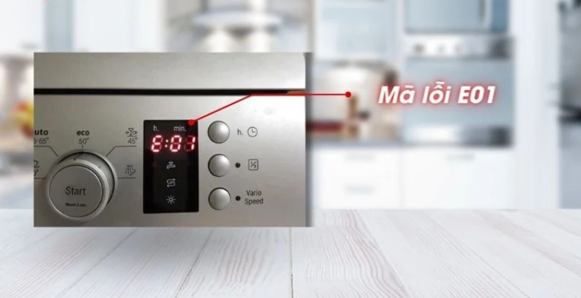 Mã lỗi E01 ở máy rửa bát Bosch Mã lỗi E01 ở máy rửa bát Bosch
