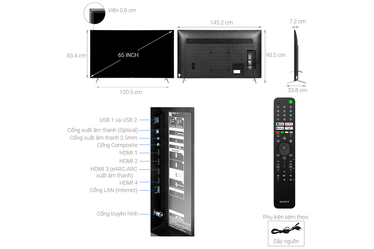 Android Ax88 one link truy cập 4K 65 inch KD-65X85J