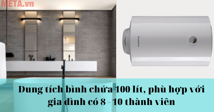 Bình nóng lạnh Ariston PRO R 100 H 2.5 FE (100L - Ngang) có dung tích bình chứa 100 lít, phù hợp với Ax88com kho game đa dạng có 8 - 10 thành viên