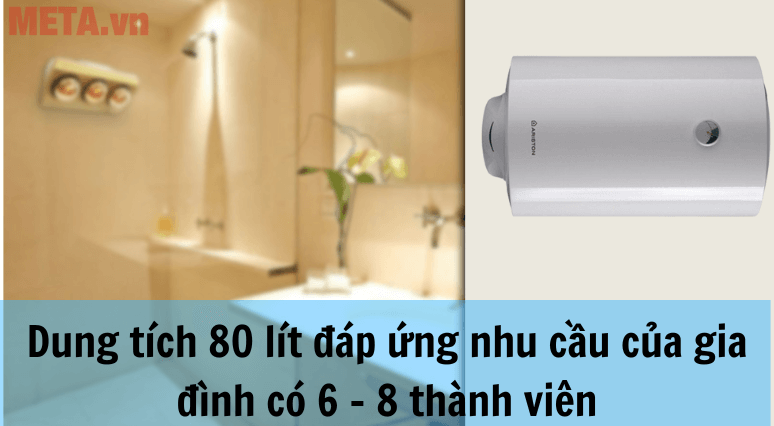 Bình nóng lạnh Ariston Pro R 80 H 2.5 FE có dung tích bình chứa 80 lít, phù hợp với Ax88com kho game đa dạng có 6 - 8 thành viên