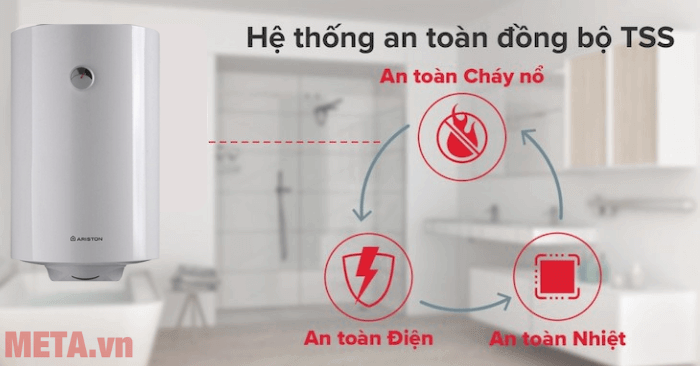 Ariston PRO R 50 SH 2.5 FE trang bị hệ thống an toàn đồng bộ TSS Ariston PRO R 50 SH 2.5 FE trang bị hệ thống an toàn đồng bộ TSS