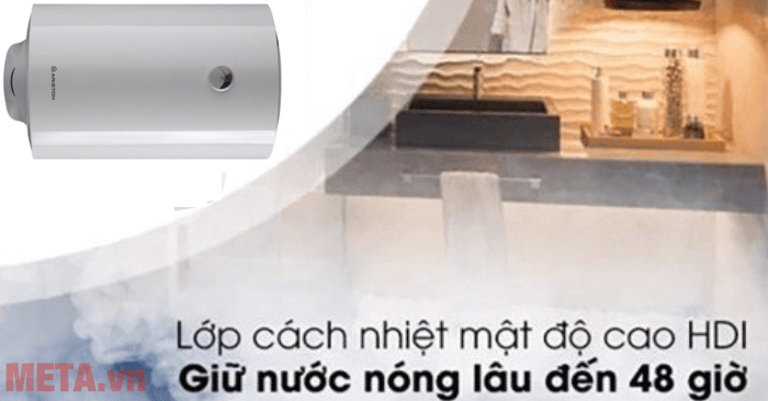 Bình nóng lạnh Ariston 50 lít PRO R 50 SH 2.5 FE có lớp cách nhiệt mật độ cao HDI nên tiết kiệm điện năng Bình nóng lạnh Ariston 50 lít PRO R 50 SH 2.5 FE có lớp cách nhiệt mật độ cao HDI nên tiết kiệm điện năng