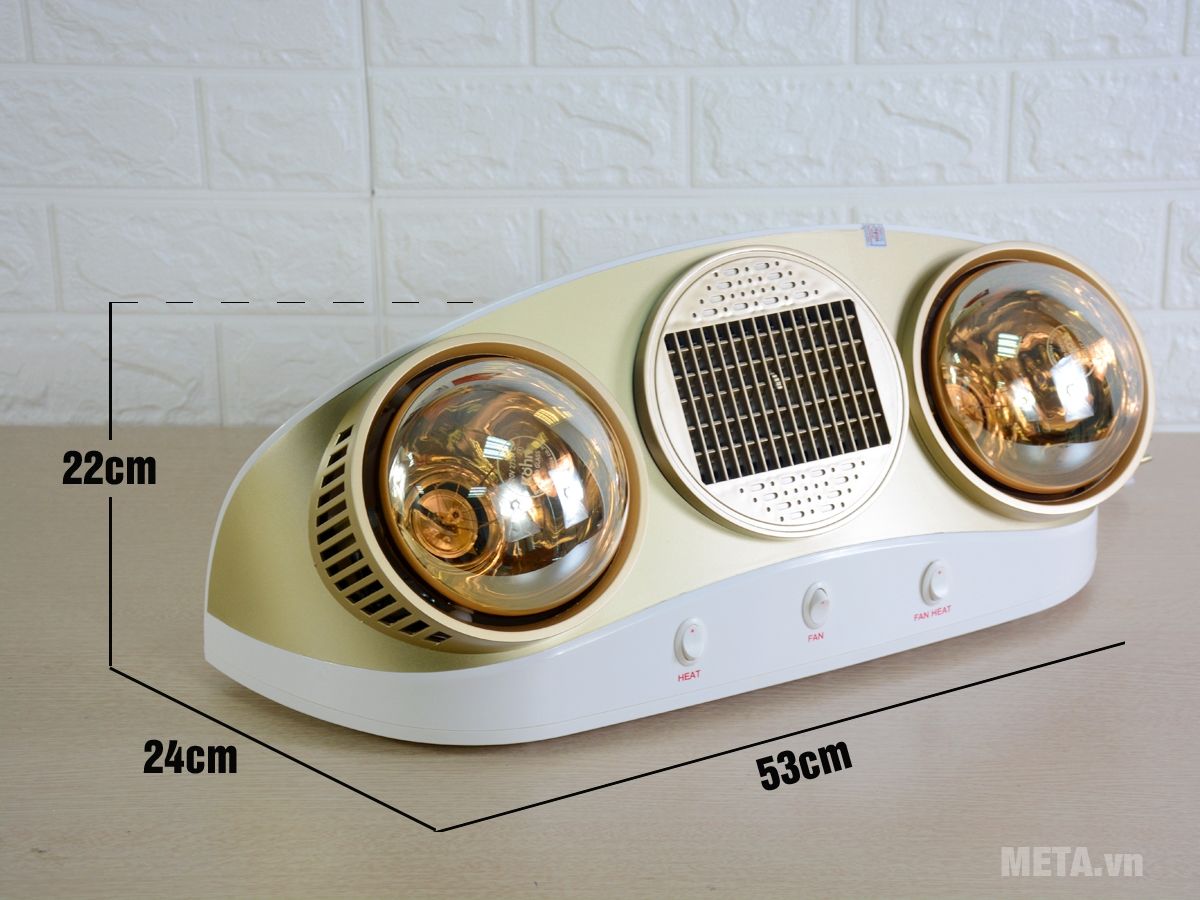 Đèn sưởi nhà tắm Kohn Braun KU02PG 2 bóng Đèn sưởi nhà tắm Kohn Braun KU02PG 2 bóng