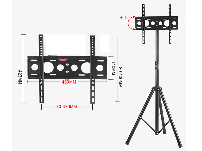 Giá treo có thể điều chỉnh linh hoạt Giá treo tivi 3 chân đứng E1200 32-55 inch