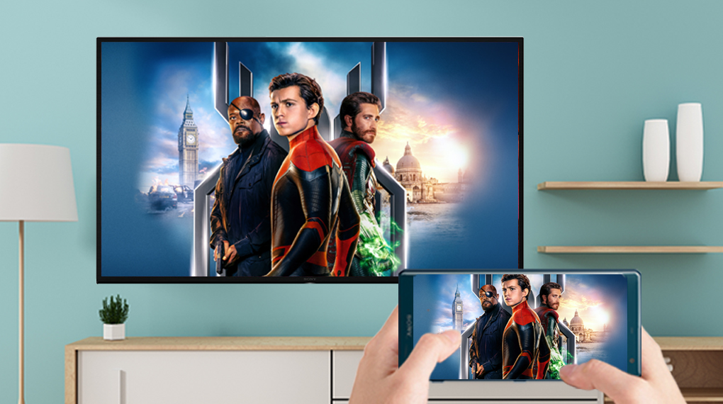 Ax88 one link truy cập 4K 55 inch KD-55X75K kết nối với điện thoại nhanh chóng