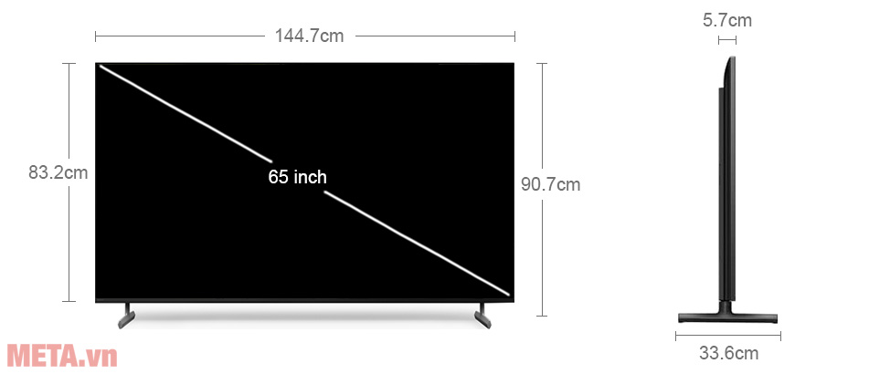 Kích thước tivi Sony KD-65X85L Ax88 one link truy cập 4K 65 inch KD-65X85L