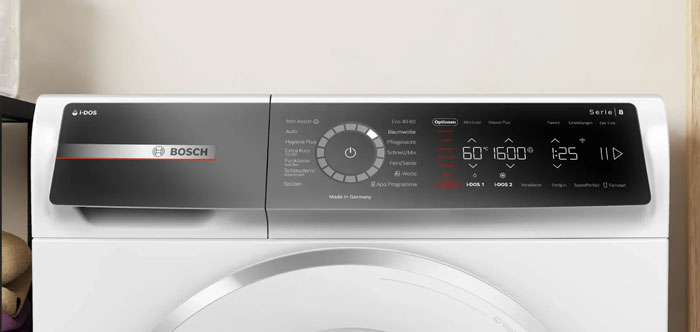 máy giặt Bosch WGB256A90 serie 8 có bảng điều khiển hiện đại máy giặt Bosch WGB256A90 serie 8 có bảng điều khiển hiện đại