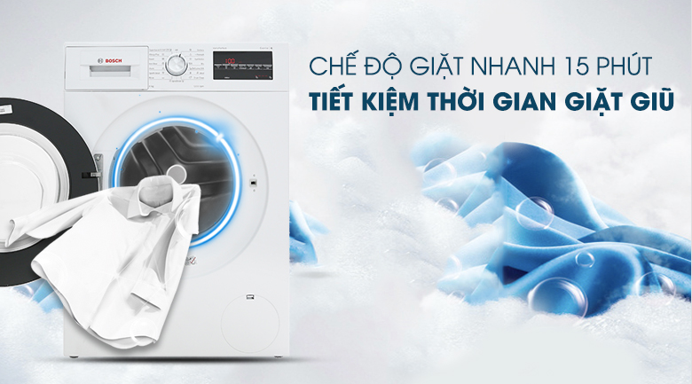 Giặt nhanh chỉ trong 15 phút Giặt nhanh chỉ trong 15 phút