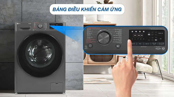 Bảng điều khiển của máy giặt được thiết kế hiện đại Bảng điều khiển của máy giặt được thiết kế hiện đại