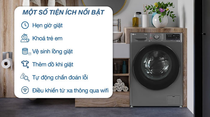 LG FV1409S4M có nhiều tiện ích nổi bật LG FV1409S4M có nhiều tiện ích nổi bật