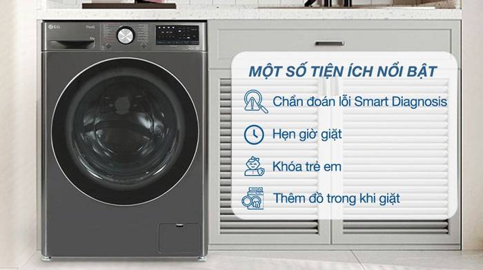 máy giặt LG FV1410S4B có nhiều tính năng, tiện ích hiện đại máy giặt LG FV1410S4B có nhiều tính năng, tiện ích hiện đại