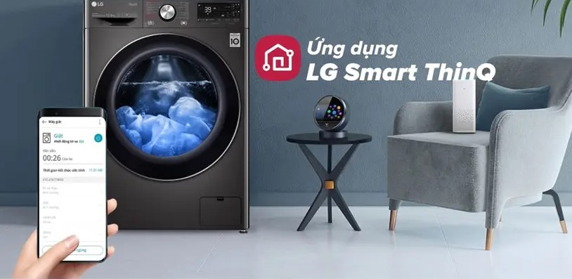 Bạn có thể điều khiển máy giặt lồng ngang LG FV1412S3BA qua điện thoại thật dễ dàng Bạn có thể điều khiển máy giặt lồng ngang LG FV1412S3BA qua điện thoại thật dễ dàng