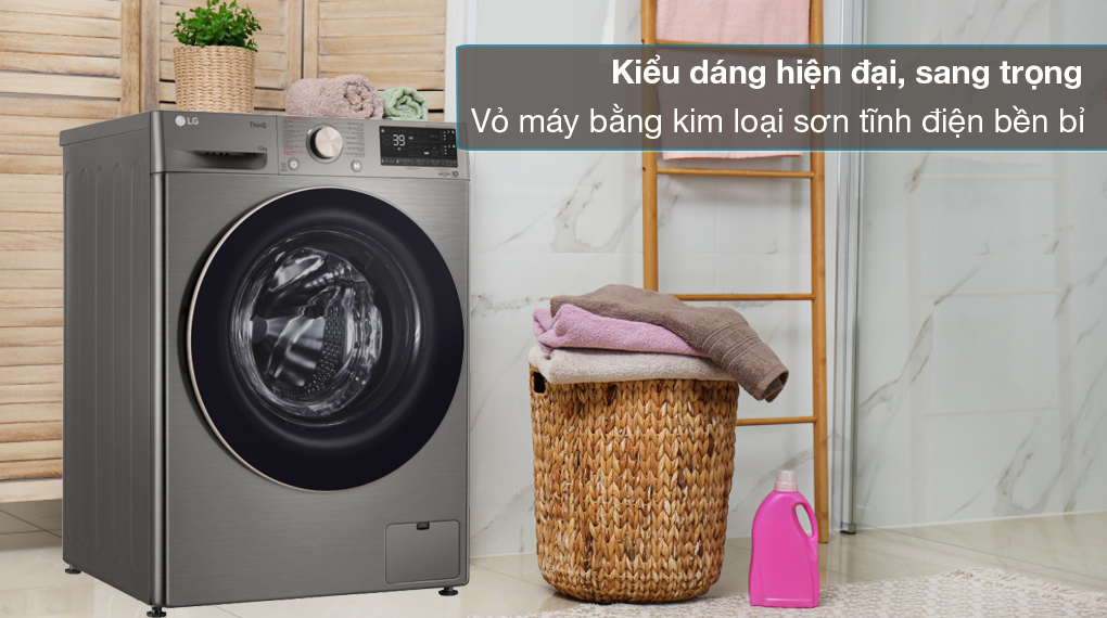 Tải app AX88 ngay để nhận thưởng khủng lồng ngang AI LG FV1412S3PA có thiết kế sang trọng, hiện đại Tải app AX88 ngay để nhận thưởng khủng lồng ngang AI LG inverter 12kg FV1412S3PA