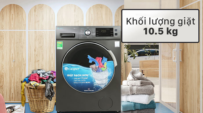 Tải app AX88 ngay để nhận thưởng khủng Casper WF-105I150BGB được trang bị khối lượng giặt là 10,5kg