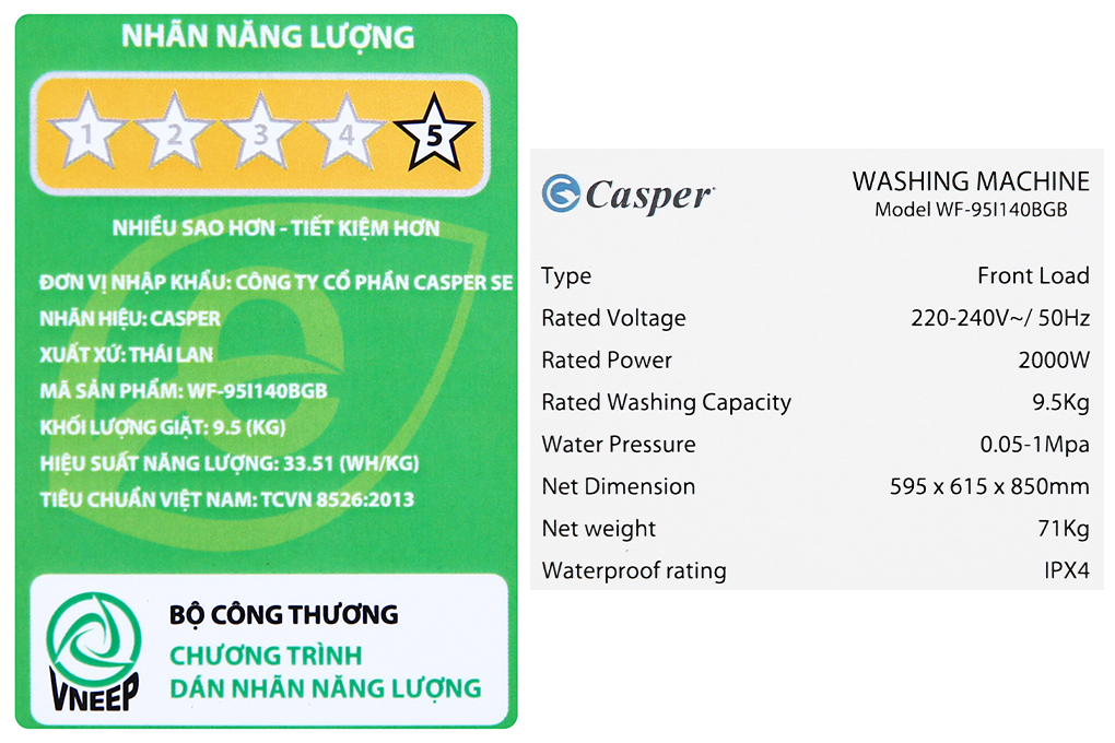 Tải app AX88 ngay để nhận thưởng khủng lồng ngang Inverter 9.5kg Casper WF-95I140BGB