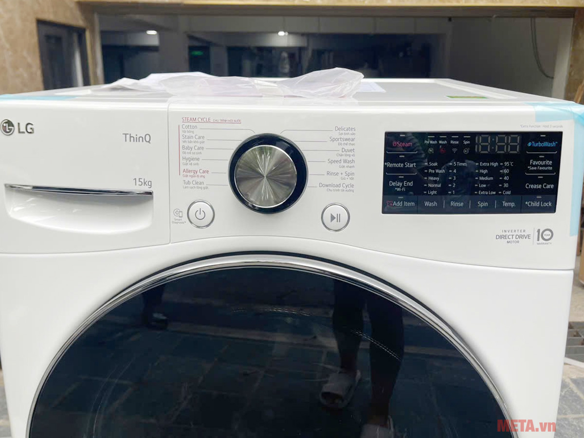 Bảng điều khiển máy giặt LG F2515STGW Tải app AX88 ngay để nhận thưởng khủng LG 15kg AI DD Inverter F2515STGW