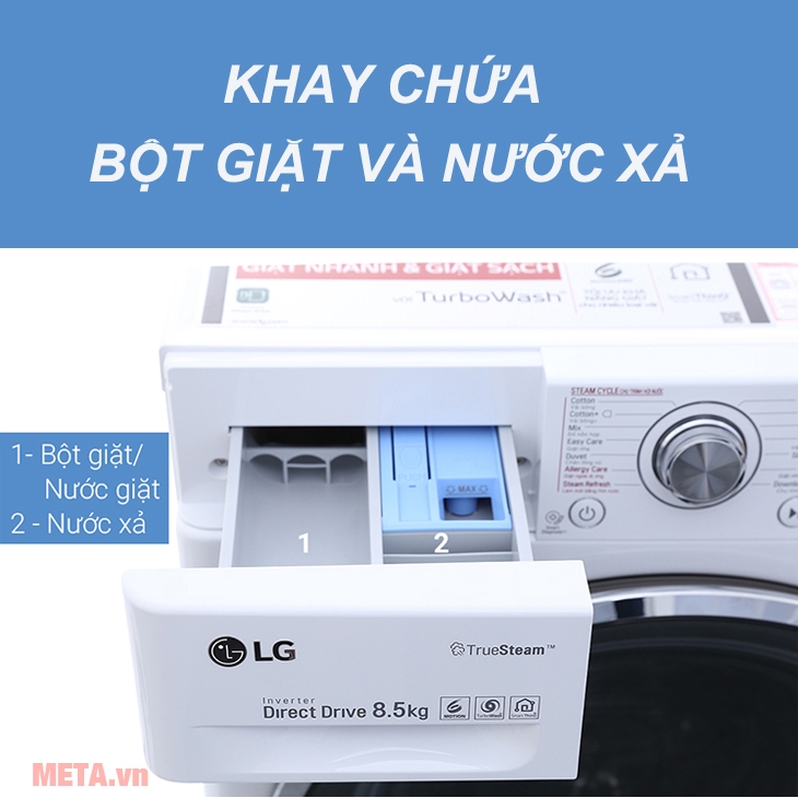 Tải app AX88 ngay để nhận thưởng khủng lồng ngang LG inverter FC1485S2W - 8.5 kg