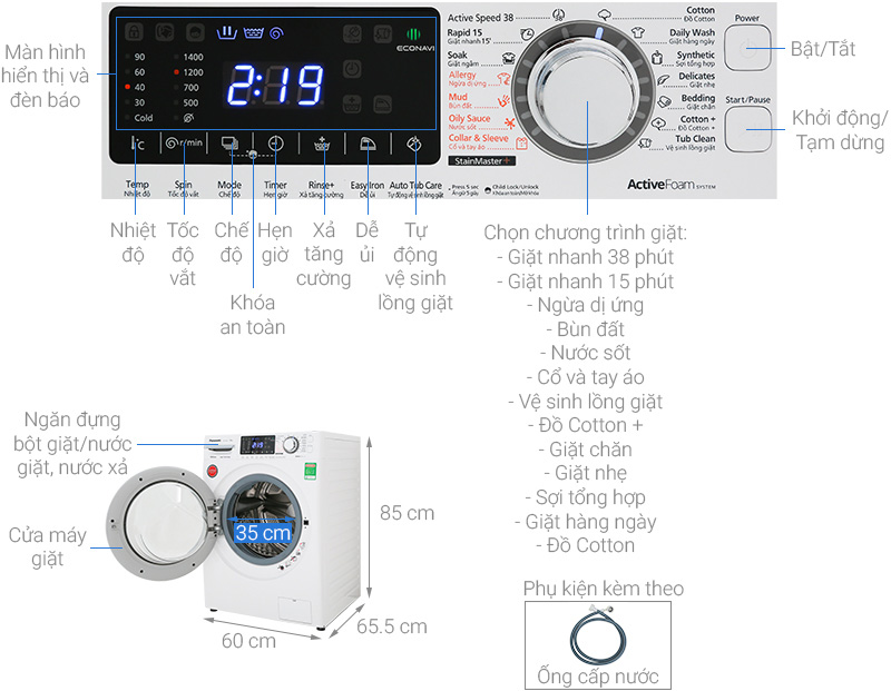 Chi tiết máy giặt Panasonic NA-V10FG1WVT Tải app AX88 ngay để nhận thưởng khủng Panasonic NA-V10FG1WVT