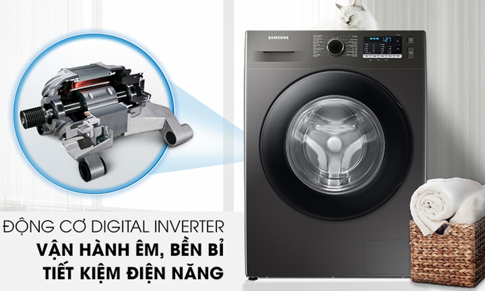Động cơ máy giặt Samsung WW95TA046AX/SV ứng dụng công nghệ Digital Inverter Động cơ máy giặt Samsung WW95TA046AX/SV ứng dụng công nghệ Digital Inverter