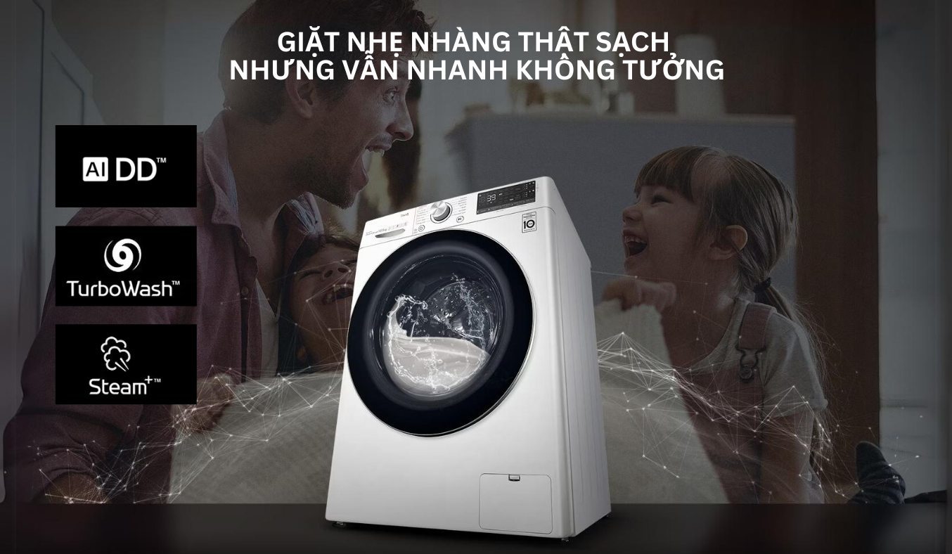 Công nghệ Inverter giặt sạch nhanh, tiết kiệm điện, giảm rung ồn