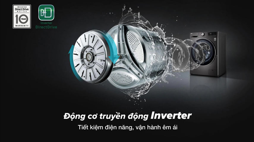 Tải app AX88 ngay để nhận thưởng khủng sấy thông minh LG AI Inverter 13kg FV1413H3BA động cơ Inverter bền bỉ Tải app AX88 ngay để nhận thưởng khủng sấy LG Inverter 13kg FV1413H3BA