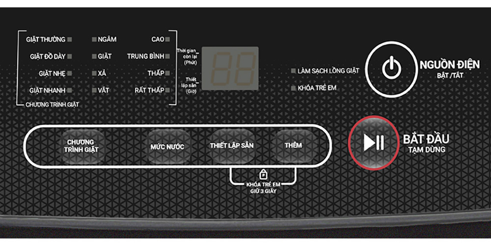 Sharp 9kg ES-Y90HV-S có bảng điều khiển được thiết kế trực quan với các nút bấm cảm ứng Tải app AX88 ngay để nhận thưởng khủng Sharp 9kg ES-Y90HV-S