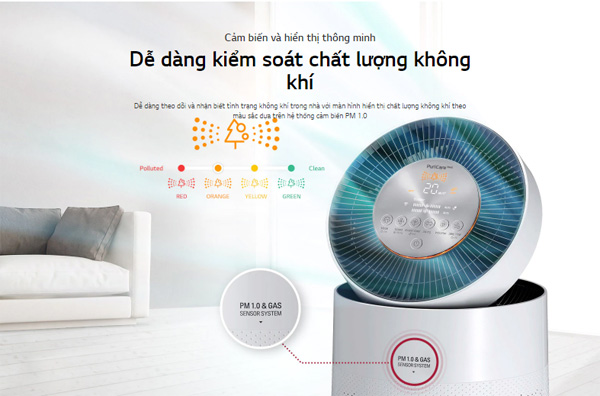 Máy lọc không khí LG PuriCare 1 tầng AS65GDWH0 Máy lọc không khí LG PuriCare 1 tầng AS65GDWH0